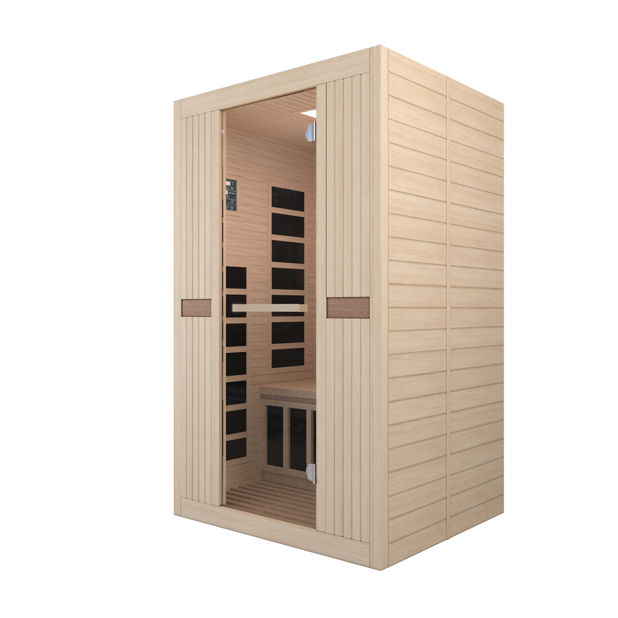 Westinghouse Infrared Sauna for 2 - 1700W, Hemlock Wood, LED Control Panel, Bluetooth MP3 Player, Model# WES43-1775